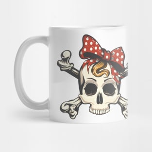 Skull in a Head Bow and Crossbones Mug